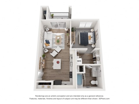 1 bed1 bath A1 Floor Plan A at Copa Flats, Maricopa, Arizona